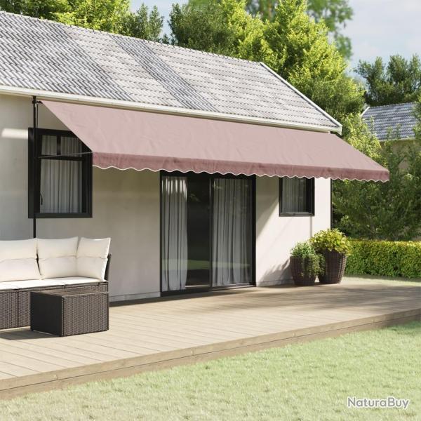 Tissu de remplacement de cantonni�re d'auvent rayure marron 6 m