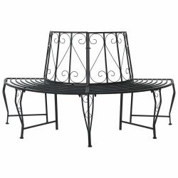 Banc d'Arbre 4-Nombre de places 160 x 80 x 89 cm Acier Noir