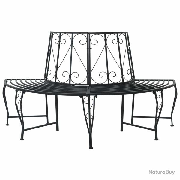 Banc d'Arbre 4-Nombre de places 160 x 80 x 89 cm Acier Noir