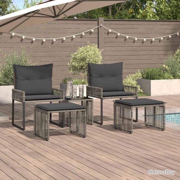 Ensemble de meubles d'ext�rieur 11 pcs Gris et Gris fonc�