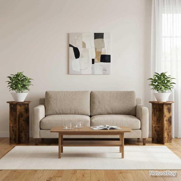 Support de Plante 2 pcs Ch�ne fum� �40 x 60 cm