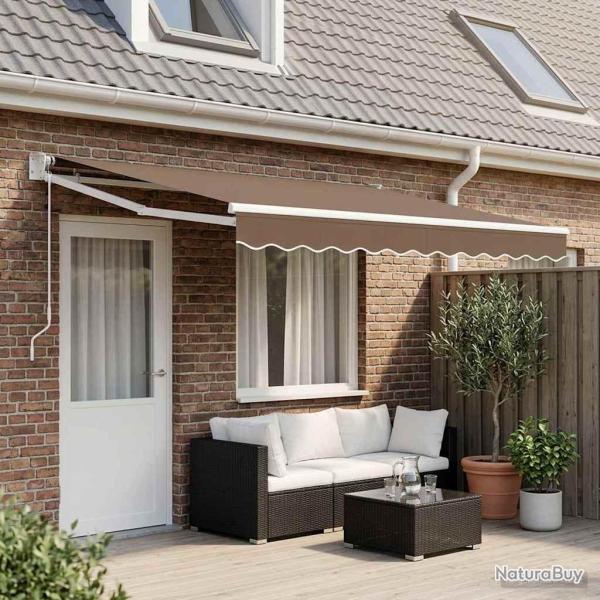 Auvent r�tractable Taupe 4 � 3 m Polyester et m�tal