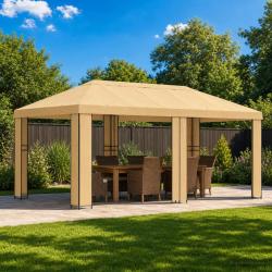 Abri de jardin 6 x 3 m Cr&egrave;me Polyester et Acier 190