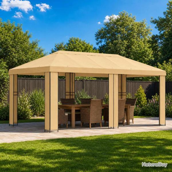 Abri de jardin 6 x 3 m Cr�me Polyester et Acier 190