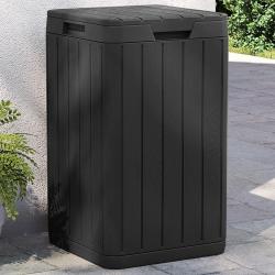 Poubelle d'ext&eacute;rieur anthracite 38x38x65 cm PP