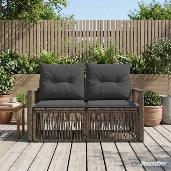 Canap� de jardin 2-Nombre de places Gris polyrotin
