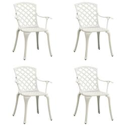 Chaises de jardin lot de 4 Aluminium coul&eacute; Blanc