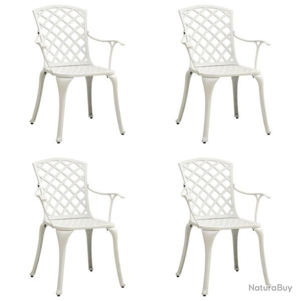 Chaises de jardin lot de 4 Aluminium coul� Blanc