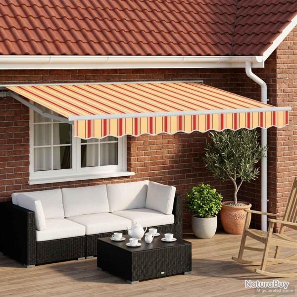 Auvent r�tractable �lectrique Jaune, Orange et Blanc 2,5 x 2 m