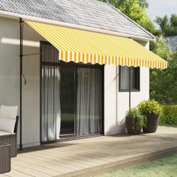 Tissu de remplacement de cantonni&egrave;re d'auvent jaune blanc 3,5 m