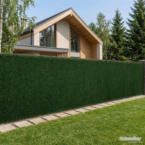 Cl�ture Artificielle Vert fonc� 1 x 4 m PVC et Acier