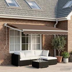 Auvent r&eacute;tractable &eacute;lectrique Taupe 100% Polyester et Aluminium