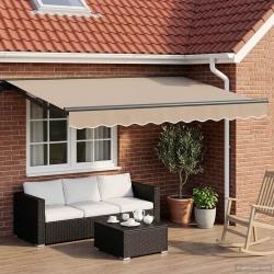 Auvent r&eacute;tractable &eacute;lectrique Beige et Anthracite 3 x 2,5 m