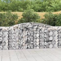 Paniers &agrave; gabions arqu&eacute;s 4 pcs 400x50x100/120 cm Fer galvanis&eacute;