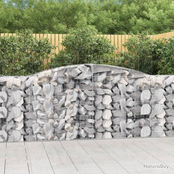 Paniers � gabions arqu�s 4 pcs 400x50x100/120 cm Fer galvanis�