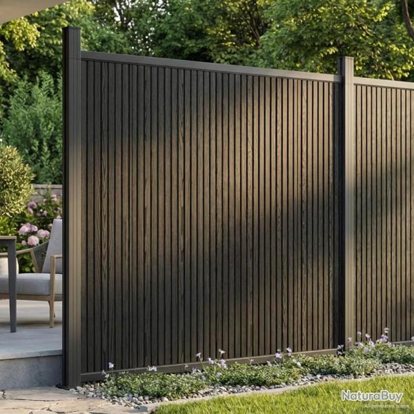 Panneau de cl�ture WPC et Aluminium Noir