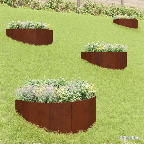 Bordure de Pelouse 4 pcs 100 x 45 cm Acier Rouill�