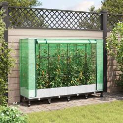 Jardini&egrave;re de jardin avec couverture de serre et roues 4 pc PP