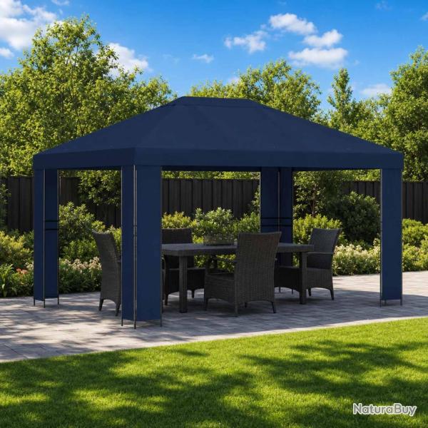 Pavillon 4 � 3 m Bleu Polyester et Acier 190 gsm