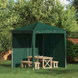 Mur de tente de f&ecirc;te 2 pcs Vert 200 x 195 cm PE et acier