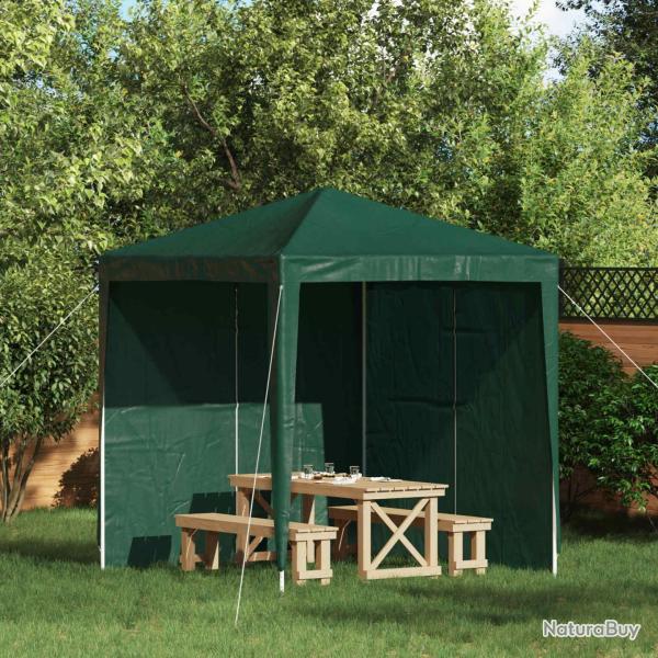 Mur de tente de f�te 2 pcs Vert 200 x 195 cm PE et acier