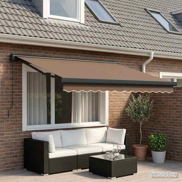 Auvent r�tractable Taupe 300 x 250 cm Tissu et M�tal