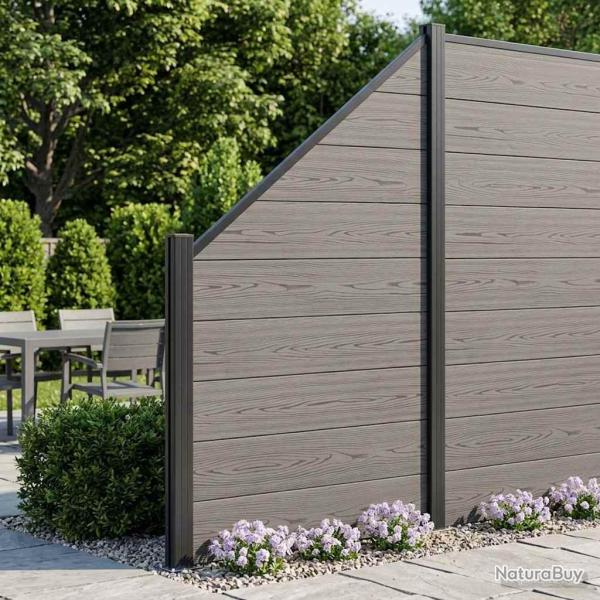 Ensemble de Cl�ture 95 x 180 cm WPC et Aluminium Gris