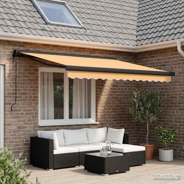 Auvent r�tractable Sable 300 x 250 cm Tissu et M�tal