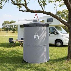 Tente de toilettes pop-up avec corde suspendue Gris et orange