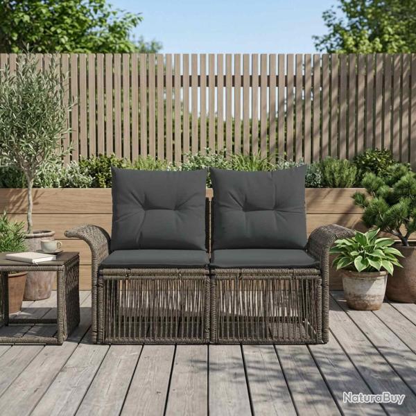 Canap� de jardin 2-Nombre de places Gris polyrotin