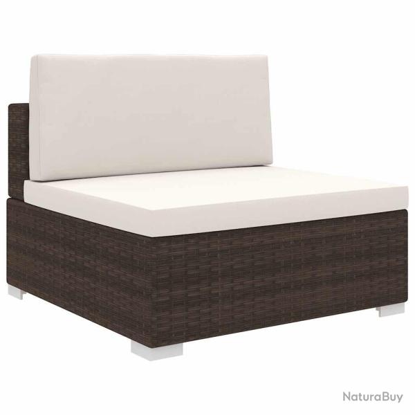 Si�ge central sectionnel avec coussins r�sine tress�e marron