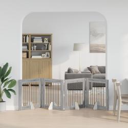 Porte de chien pliable avec supports 4 pcs Sonoma gris 321 cm