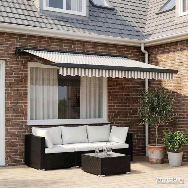 Auvent r�tractable Gris clair et blanc 300 x 250 cm