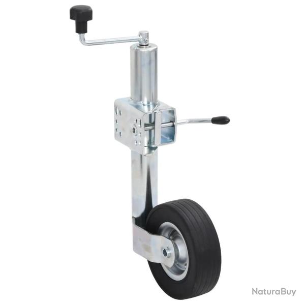 Roue cric de remorque avec pince fendue 60 mm acier galvanis�
