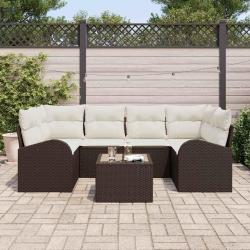 Ensemble de canap&eacute; de jardin Marron 55 x 55 x 37 cm polyrotin