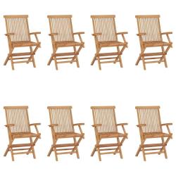 Chaises pliables de jardin lot de 8 Bois de teck solide