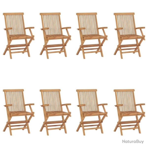 Chaises pliables de jardin lot de 8 Bois de teck solide