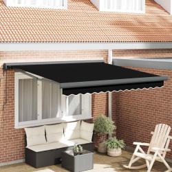 Auvent r&eacute;tractable Noir 300 x 250 x 165 cm Tissu et M&eacute;tal