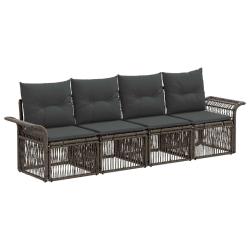Ensemble de canap&eacute; de jardin 4 pcs Gris polyrotin