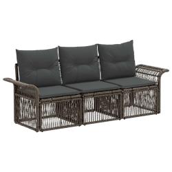 Ensemble de canap&eacute; de jardin 3 pcs Gris polyrotin