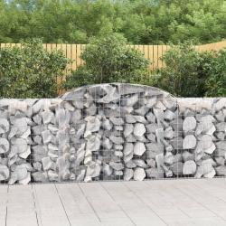 Paniers &agrave; gabions arqu&eacute;s 4 pcs 300x50x100/120 cm fer galvanis&eacute;