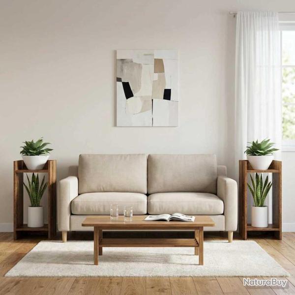 Support de Plante 2 pc Bois ancien 30 x 30 x 60 cm