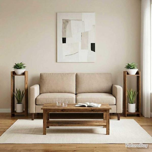 Support de Plante 2 pc Bois ancien 30 x 30 x 100 cm