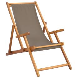 Chaise de plage Taupe Bois de teck massif
