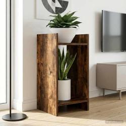 Support de Plante 2 pc Ch&ecirc;ne Fum&eacute; 30 x 30 x 60 cm
