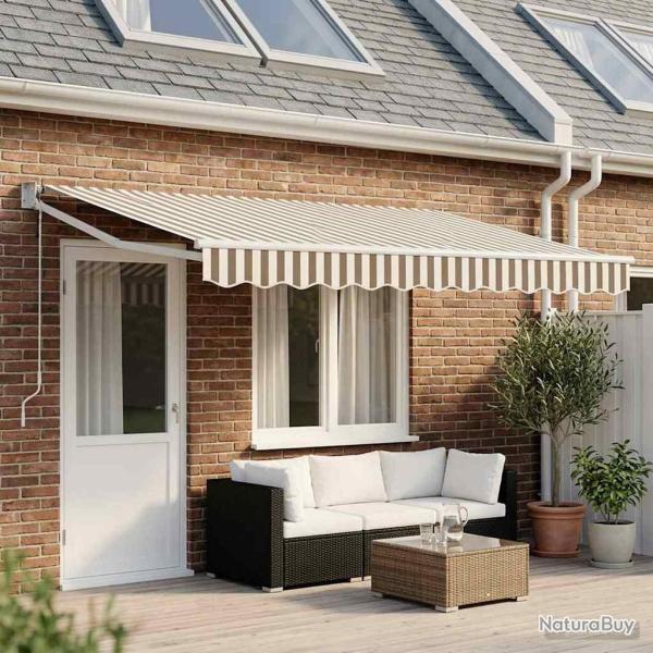 Auvent r�tractable Gris clair et blanc 4 � 3 m