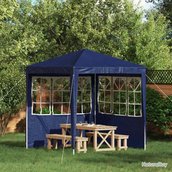 Mur de tente de f�te 2 pcs 200 x 195 cm Bleu PE et acier