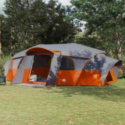 Tente familiale avec auvent imperm&eacute;able tunnel Gris et orange