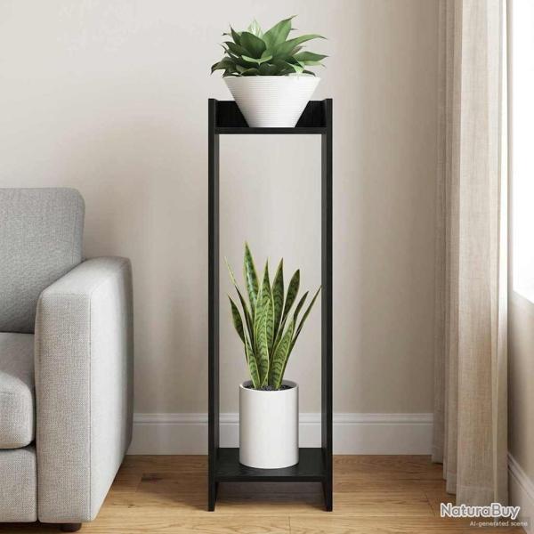 Support de Plante Ch�ne Noir 30 x 30 x 100 cm Bois d'ing�nierie