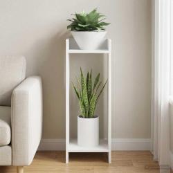 Support de Plante Blanc 30 x 30 x 80 cm Bois d'ing&eacute;nierie